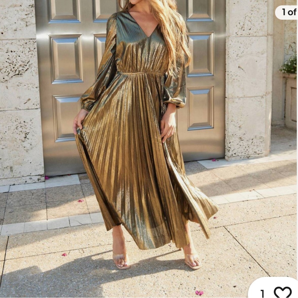 Lucy Paris Angel Pleated Maxi dress Medium